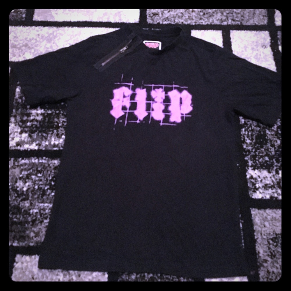 Men’s Black Flip t shirt with zipper
